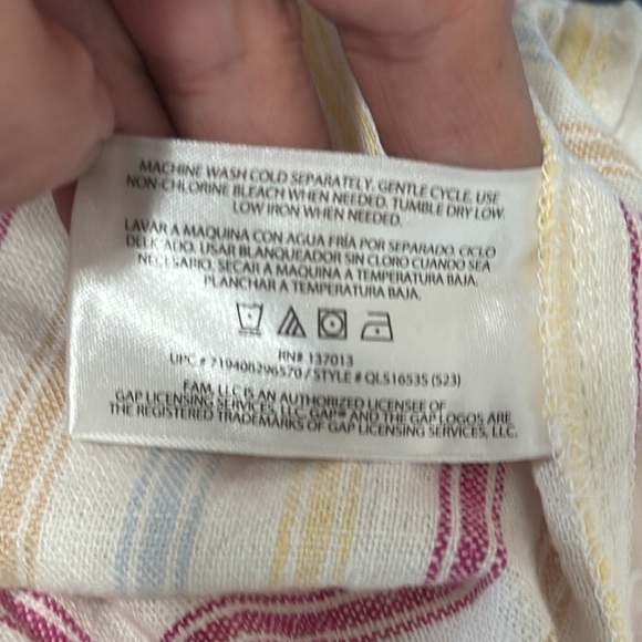 GAP Women's XXL Linen Short Dotted Sun Stripe Multi Pull On Pockets NWT - Picture 4 of 14